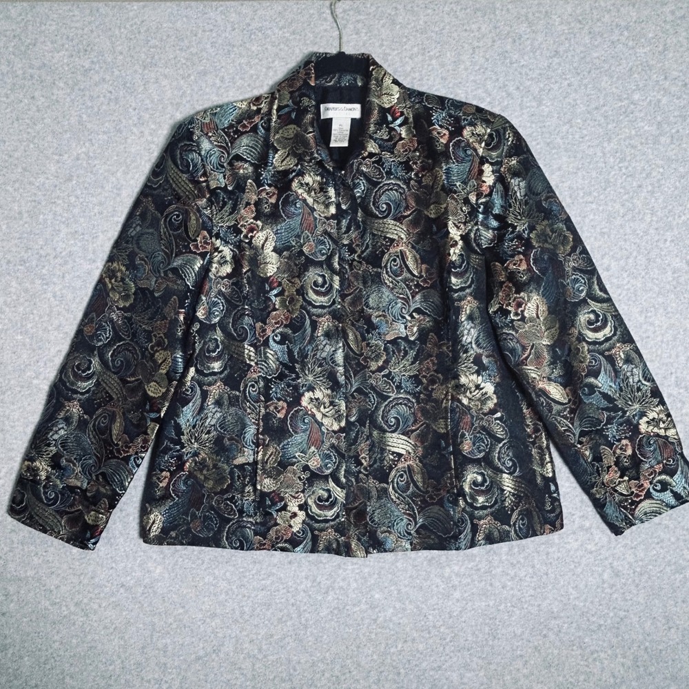 Jacket Women PL Black Paisley Brocade Metallic Regencycore Victorian Tapestry